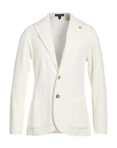Lardini Man Blazer White Size Xl Cotton