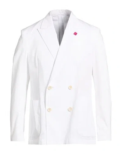 Lardini Man Blazer White Size Xl Cotton