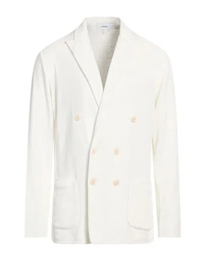 Lardini Man Blazer White Size Xl Linen, Cotton