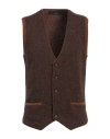 Lardini Man Cardigan Brown Size 40 Wool, Baby Alpaca Wool, Polyamide, Silk, Cotton In Brown
