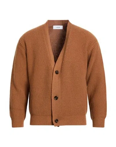 Lardini Man Cardigan Brown Size S Virgin Wool, Cashmere
