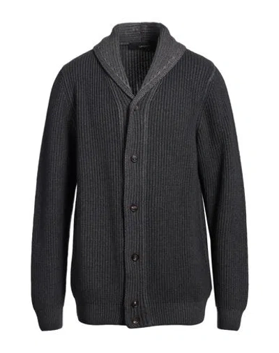 Lardini Man Cardigan Charcoal Size 46 Cashmere In Grey
