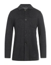 Lardini Man Cardigan Charcoal Size L Linen, Cotton In Gray