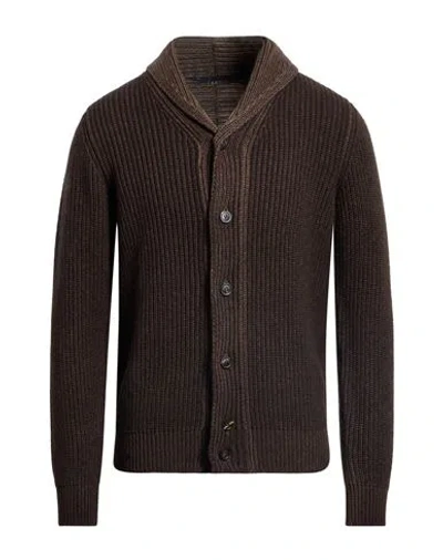 Lardini Man Cardigan Dark Brown Size 40 Cashmere