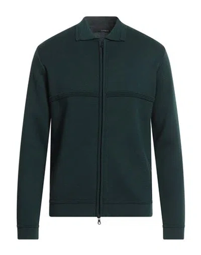 Lardini Man Cardigan Dark Green Size M Wool, Acrylic In Green