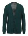 Lardini Man Cardigan Deep Jade Size L Cotton In Green