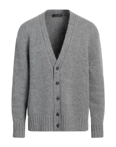 Lardini Man Cardigan Grey Size M Alpaca Wool, Wool, Nylon