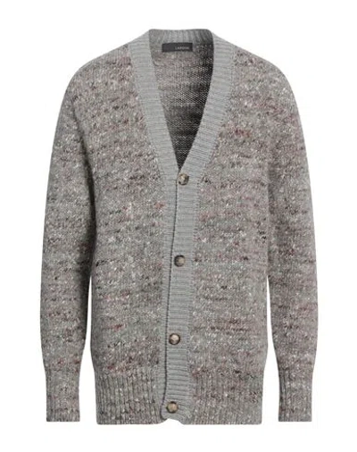 Lardini Man Cardigan Grey Size M Wool, Alpaca Wool, Silk