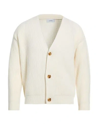 Lardini Man Cardigan Ivory Size M Virgin Wool, Cashmere In Neutral