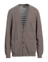 Lardini Man Cardigan Khaki Size L Cotton In Beige