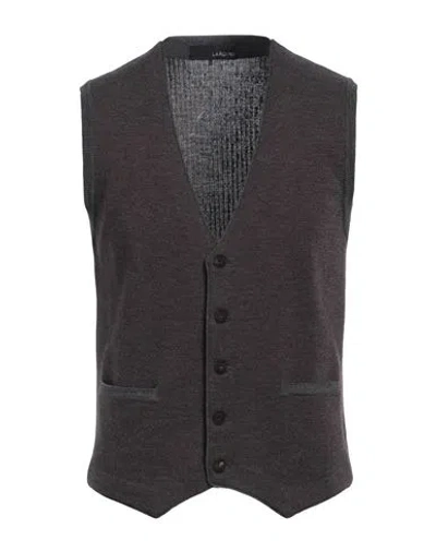 Lardini Man Cardigan Lead Size 40 Wool In Brown