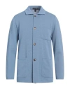 Lardini Man Cardigan Light Blue Size Xxl Cotton