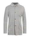 Lardini Man Cardigan Light Grey Size M Linen, Cotton In Gray