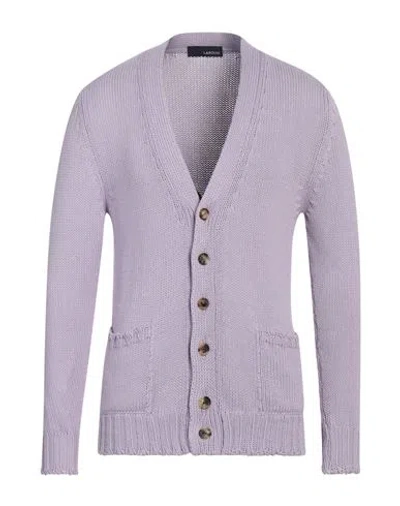 Lardini Man Cardigan Lilac Size 44 Cotton In Purple