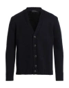 Lardini Man Cardigan Midnight Blue Size Xs Wool