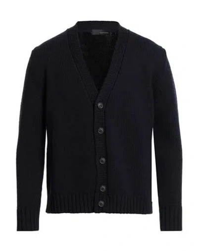 Lardini Man Cardigan Midnight Blue Size Xs Wool