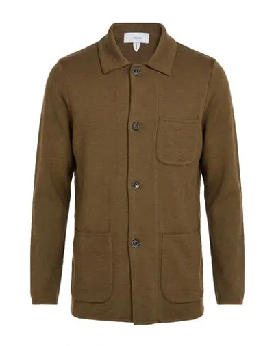Lardini Man Cardigan Military Green Size S Wool, Silk, Cashmere