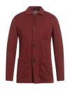 Lardini Man Cardigan Rust Size Xl Wool, Cotton