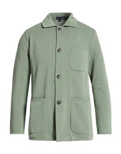 Lardini Man Cardigan Sage Green Size Xl Cotton In Multi