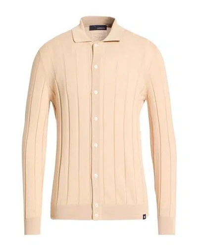 Lardini Man Cardigan Sand Size 44 Cotton In Neutral