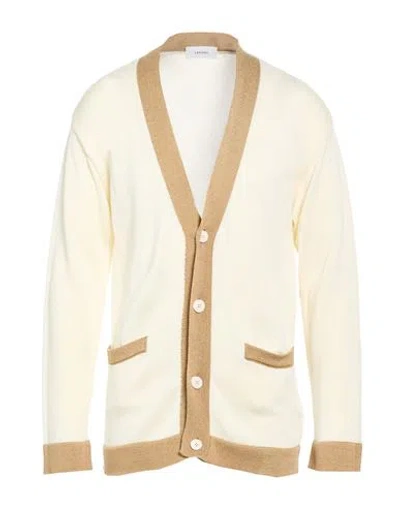 Lardini Man Cardigan Sand Size M Cotton, Viscose In White