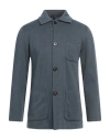 Lardini Man Cardigan Slate Blue Size Xl Cotton