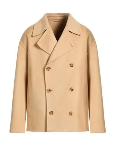 Lardini Man Coat Beige Size 42 Virgin Wool In Orange