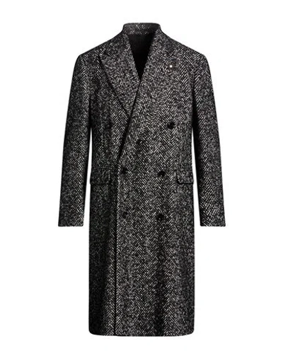 Lardini Man Coat Black Size 36 Wool, Alpaca Wool, Polyamide In Gray