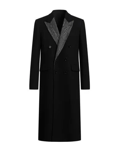 Lardini Man Coat Black Size 42 Wool, Polyamide
