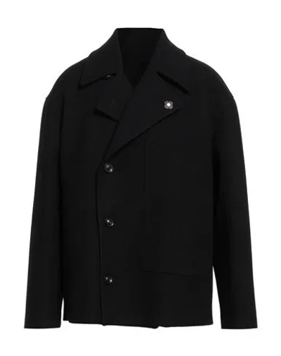 Lardini Man Coat Black Size 44 Wool, Polyamide