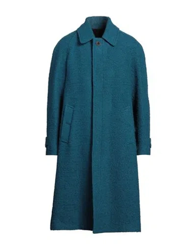 Lardini Man Coat Blue Size 40 Wool, Polyamide In Blue