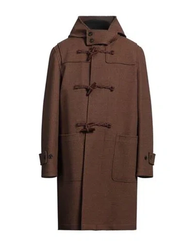 Lardini Man Coat Brown Size 44 Wool, Cotton, Polyurethane, Elastane