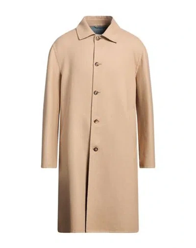 Lardini Man Coat Camel Size 40 Wool, Silk, Cashmere In Beige