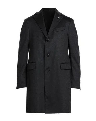Lardini Man Coat Charcoal Size 46 Cashmere In Black