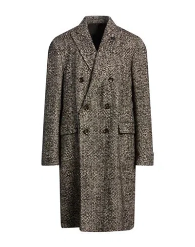 Lardini Man Coat Chocolate Brown Size 40 Wool, Acrylic, Polyester, Nylon In Gray