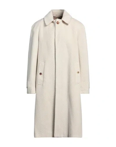 Lardini Man Coat Cream Size 40 Wool, Polyamide In White