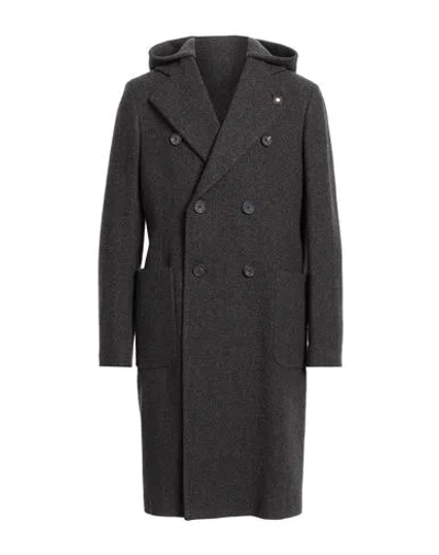 Lardini Man Coat Dark Brown Size 42 Wool In Black
