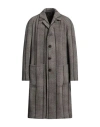 Lardini Man Coat Dark Brown Size 42 Wool In Gray