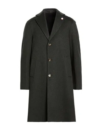 Lardini Man Coat Dark Green Size 34 Virgin Wool