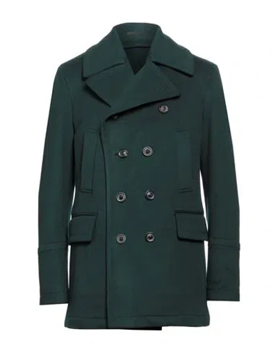 Lardini Man Coat Dark Green Size 40 Wool