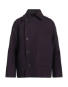 Lardini Man Coat Dark Purple Size 38 Wool, Polyamide