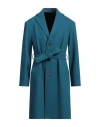 Lardini Man Coat Deep Teal Size 40 Wool, Polyamide In Green