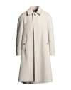 Lardini Man Coat Cream Size 40 Wool, Polyamide In White