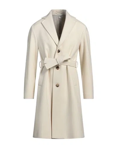 Lardini Man Coat Ivory Size 40 Wool, Polyamide In White