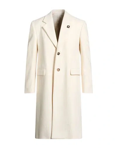 Lardini Man Coat Ivory Size 40 Wool, Polyamide In White
