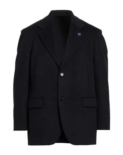 Lardini Man Coat Midnight Blue Size 44 Virgin Wool