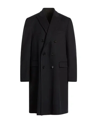 Lardini Man Coat Midnight Blue Size 44 Virgin Wool In Black