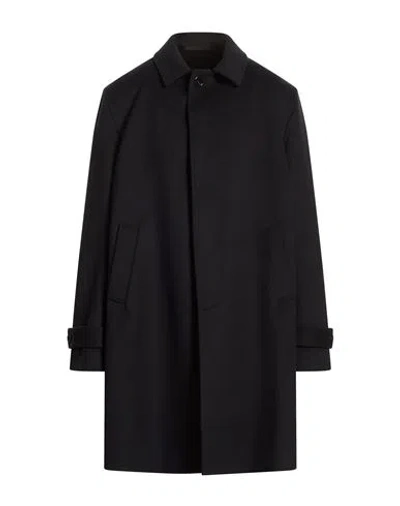 Lardini Man Coat Midnight Blue Size 44 Virgin Wool In Black