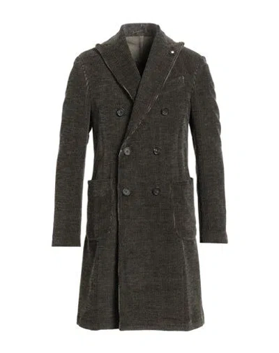 Lardini Man Coat Military Green Size 38 Cotton, Wool In Gray