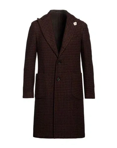 Lardini Man Coat Rust Size 36 Wool, Polyester In Red